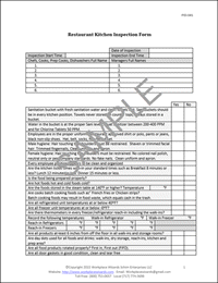 restaurant kitchen inspection checklist