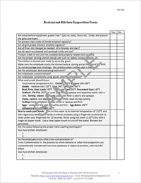 restaurant kitchen inspection checklist