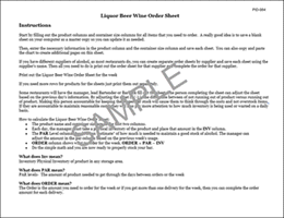 liquor beer wine order form